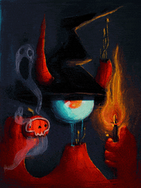 narisofka halloween illustration fire spooky GIF