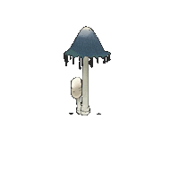 EssieBear blue forest mushroom ink Sticker