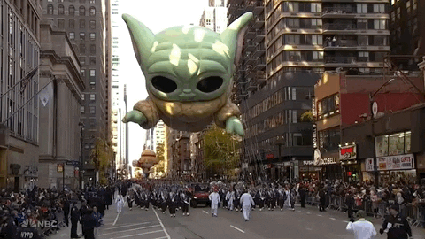 Macys Parade Baby Yoda GIF by The 97th Macy’s Thanksgiving Day Parade