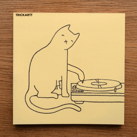 trickartt giphyupload music cat chill GIF