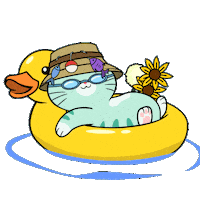 Relaxing Summer Time Sticker by Silly Kitties