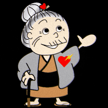 shinnihon_corporation giphygifmaker character grandmother キャラクター GIF