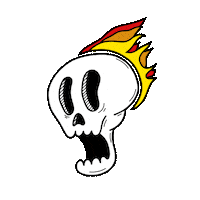 Fire Skull Sticker