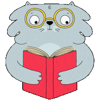 Cat Read Sticker by Raf Sinopoli