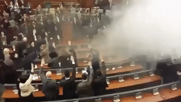 Politicians Fire Tear Gas in Parliament to Protest International Agreements