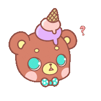 Piyoasdf cute kawaii bear question Sticker