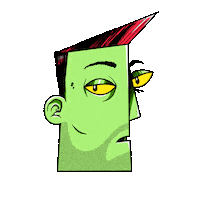 tired skull Sticker by El Mutante