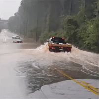Cars Swamped By Severe Flooding in Atlanta