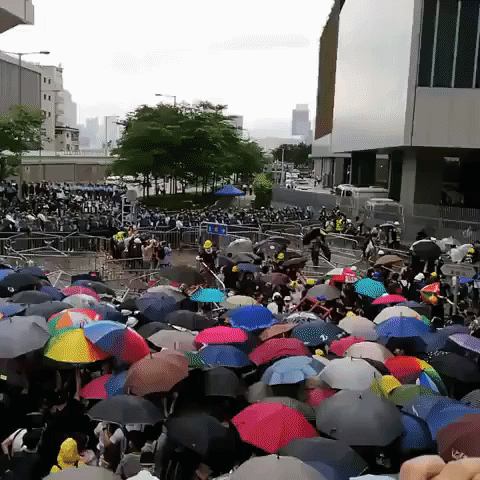Crowd Chants During Protest Against Hong Kong Extradition Bill