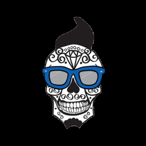 DrinkARRIBA giphygifmaker sunglasses skull mexican GIF
