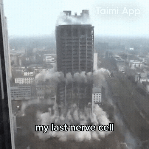 Tired Destruction GIF by Taimi