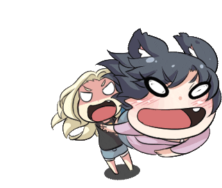 Angry Cat Girl Sticker by Jin