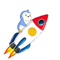 To The Moon Crypto Sticker by Pudgy Penguins