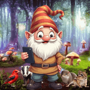 Cute Gnome Taking A Selfie GIF