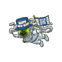 Happy New Year Space Sticker by Nova Farms