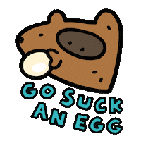 Egg Suck It Sticker by Debbie Fong
