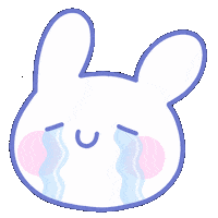 Bunny Crying Sticker by paulapastela