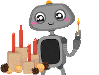 Christmas Robot Sticker by cabuu