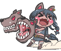 Monster Girl Bite Sticker by Jin