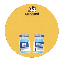 Flu Shot Vaccine Sticker by Maryland Department of Health
