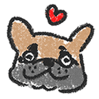 ewokakuhitoyu dog 犬 はーと frenchbulldog Sticker