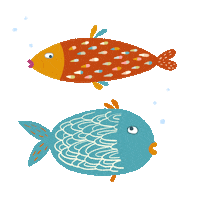 nicsquirrell ocean fish sea circle Sticker