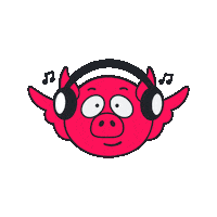 Pig Headphones Sticker by FanFlex