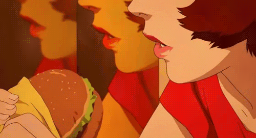 mouth hamburger GIF