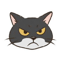 Angry Cartoon Cat Sticker
