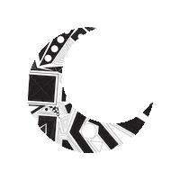 Black And White Moon Sticker
