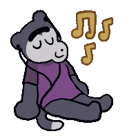 vemrill music monkey listening to music corbin Sticker