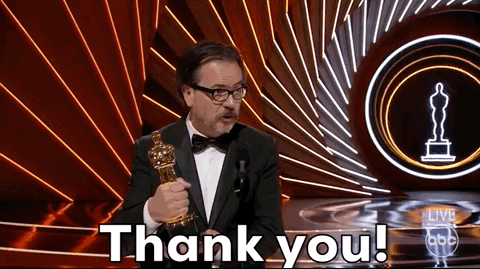 Oscars Thank You GIF by The Academy Awards