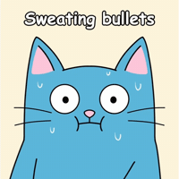 Sweating Blue Cat GIF