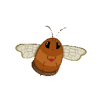 marlynnarts heart red orange bee Sticker