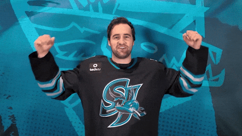 Flexing San Jose GIF by San Jose Barracuda