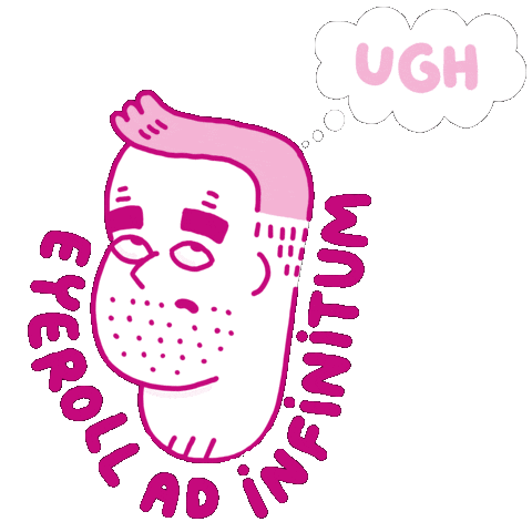 Bored Pink Sticker by Gabriel Ebensperger