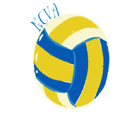 _NCVA_ giphygifmaker blue yellow volleyball Sticker