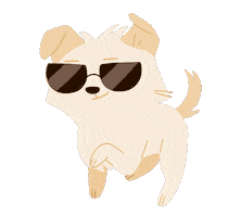 Puppy Sunglasses Sticker by Fern