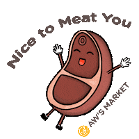 Happy Nice To Meat You Sticker by Aw's Market