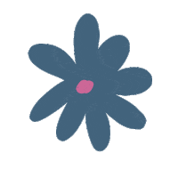 paulabardossy love heart blue flower Sticker