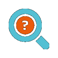 Vraagteken Vergrootglas Sticker by Spieren voor Spieren