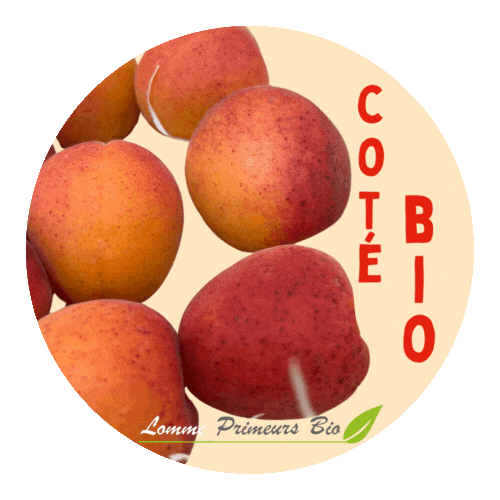 Bio Peach Sticker by Lomme Primeurs