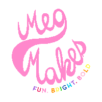 pink rainbow writing Sticker by Megmakes