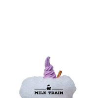 milktraincafe hand ice cream cloud cone Sticker