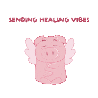 Thinking Of You Pig Sticker by PositivelyPigasus