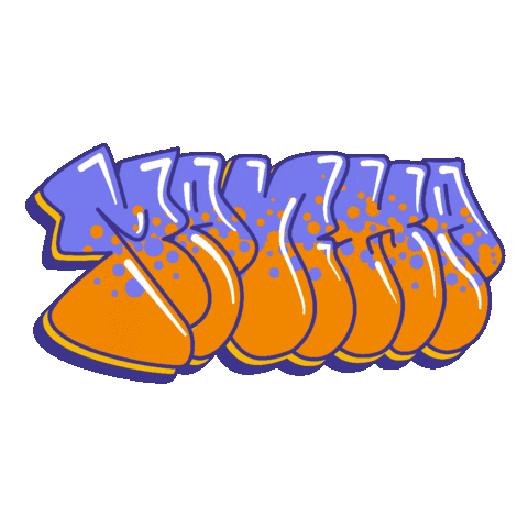 MANXA21 orange purple graffiti bomb Sticker
