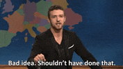 Justin Timberlake Bad Idea GIF by reactionseditor