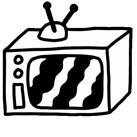 Black And White Television Sticker