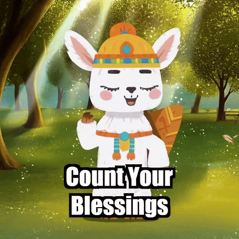 Count Your Blessings Gratitude GIF by Llamaozi
