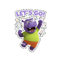 Happy Lets Go Sticker